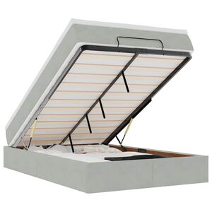 vidaXL Ottoman-Bett mit Matratze Hellgrau 120x200 cm Samt