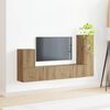 vidaXL TV-Schrankset Wandmontiert 3 pcs Artisan-Eiche Holzwerkstoff