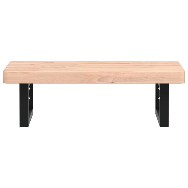 vidaXL Waschbeckenregal Wandmontage Stahl und Massivholz Buche