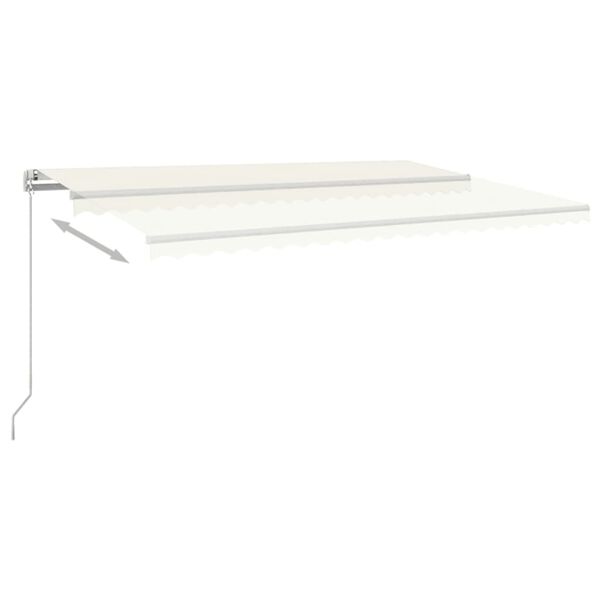 vidaXL Markise Manuell Einziehbar mit LED 500x300 cm Creme