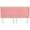vidaXL Kopfteil mit Ohren Rosa 183x23x118/128 cm Samt