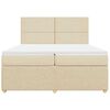 vidaXL Boxspringbett mit Matratze Creme 200x200 cm Stoff