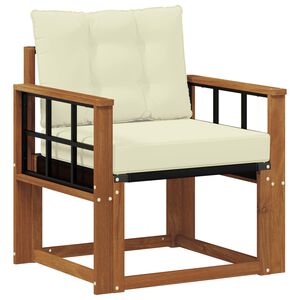 vidaXL Outdoor-Sofa Massivholz Akazie Natur und Creme