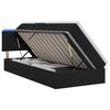 vidaXL LED-Speicherbett mit Matratze Schwarz 100 x 200 cm Stoff