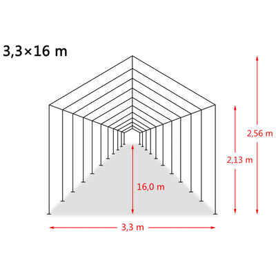 vidaXL Weidezelt PVC 550 g/m² 3,3×16 m Dunkelgrün
