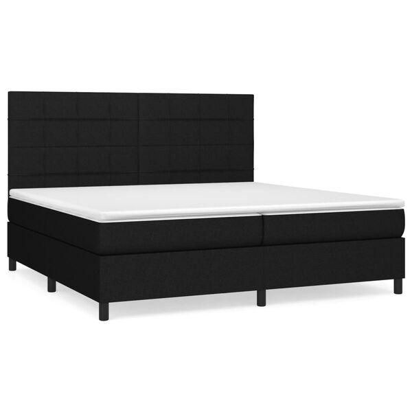 vidaXL Boxspringbett mit Matratze Schwarz 200x200 cm Stoff