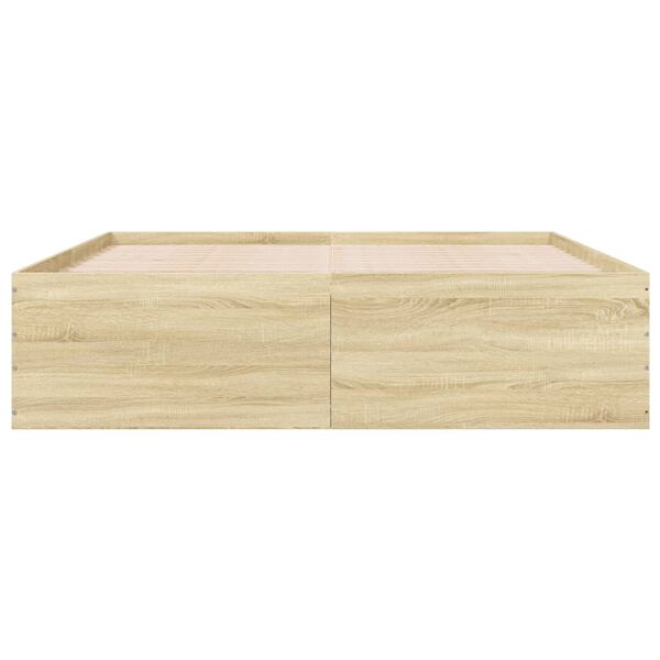 vidaXL Bettgestell Sonoma-Eiche 180x200 cm Holzwerkstoff