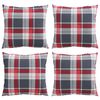 vidaXL Sofakissen 4 Stk. Rot Karomuster 50x50 cm Stoff