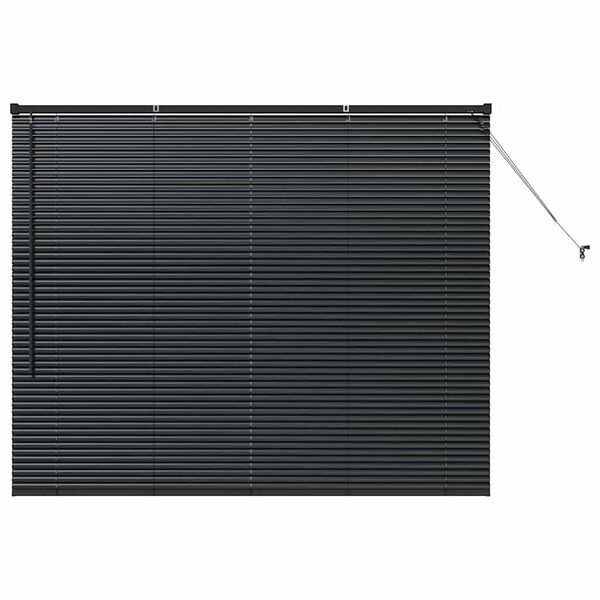 vidaXL Balkenjalousien mit Vorh&auml;ngen Schwarz 130 x 160 cm Aluminium