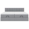 vidaXL Ottoman-Bett mit Matratzen Hellgrau 180x200 cm Stoff