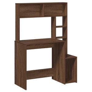 vidaXL Schreibtisch mit Regal Braun Eichen-Optik 100x45x140 cm