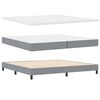 vidaXL Boxspringbett mit Matratze mit LED Hellgrau 200 x 200 cm Stoff