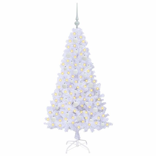 vidaXL K&uuml;nstlicher Weihnachtsbaum Wei&szlig; 150 cm PVC und Stahl