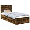 vidaXL Bettrahmen Ger&auml;ucherte Eiche 75 x 190 cm Ingenieurs Holz
