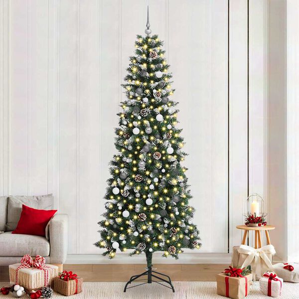 vidaXL K&uuml;nstlicher Weihnachtsbaum mit 300 LEDs mit St&auml;nder Gr&uuml;n 240 cm