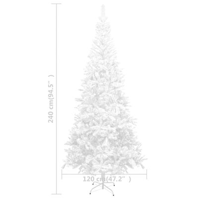 vidaXL Künstlicher Weihnachtsbaum mit Beleuchtung Größe L 240 cm Weiß