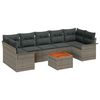 vidaXL Gartensofa-set mit Kissen 8 pcs Grau Poly-Rattan