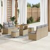vidaXL Gartensofa-set mit Kissen 8 pcs Beige Poly-Rattan
