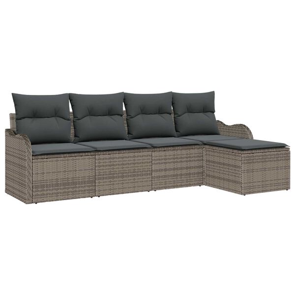 vidaXL Gartensofa-set Grau Poly-Rattan