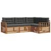 vidaXL Outdoor-Sofagarnitur mit Kissen 4 pcs Natur und Anthrazit