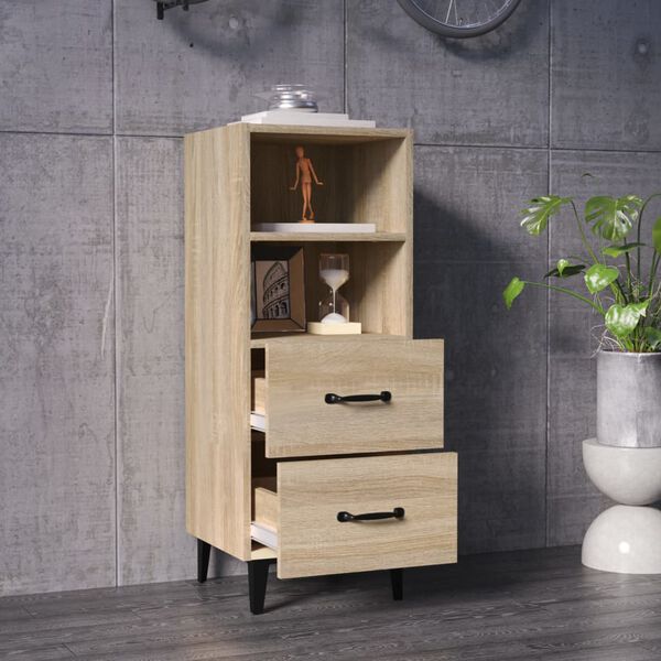 vidaXL Sideboard Sonoma-Eiche 34,5x34x90 cm Holzwerkstoff