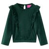 Kinderbluse mit R&uuml;schen Dunkelgr&uuml;n 140