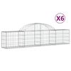 vidaXL Gabionen mit Hochbogen 6 Stk. 200x30x40/60 cm Verzinktes Eisen