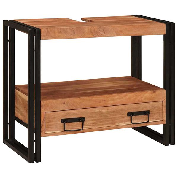 vidaXL Waschtischunterschrank Braun 71 x 33 x 58 cm Massivholz Akazie