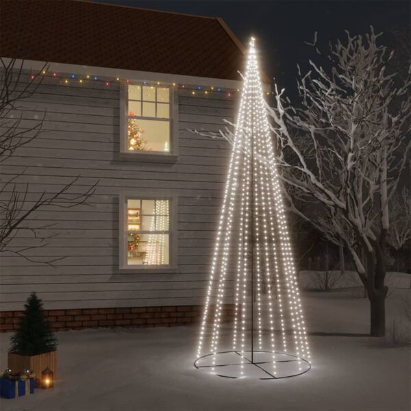 vidaXL LED-Weihnachtsbaum Kegelform Kaltweiß 732 LEDs 160x500 cm