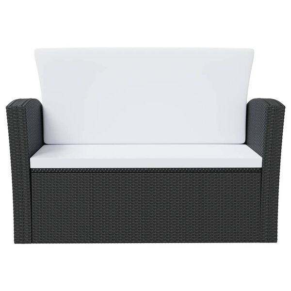 vidaXL 8-tlg. Garten-Lounge-Set mit Kissen Poly Rattan Schwarz