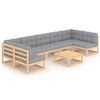 vidaXL 8-tlg. Garten-Lounge-Set mit Kissen Massivholz Kiefer