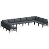 vidaXL Gartensofa-set mit Kissen 10 pcs Schwarz Stahl