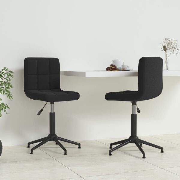 vidaXL Esszimmerst&uuml;hle 2 Stk. Drehbar Schwarz Samt