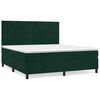 vidaXL Boxspringbett mit Matratze Dunkelgr&uuml;n 160x200 cm Samt