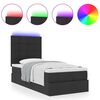 vidaXL Ottoman-Bett mit Matratze & LEDs Schwarz 90x190 cm Stoff