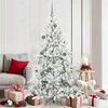 vidaXL K&uuml;nstlicher klappbarer Weihnachtsbaum Wei&szlig; 180 cm PVC und Stahl