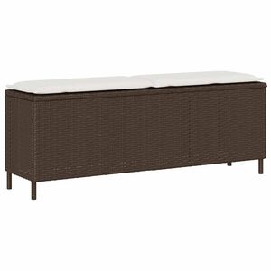 vidaXL Gartenbank mit Kissen Braun 110x30x40,5 cm Poly Rattan