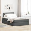 vidaXL Bett mit Stauraum und LED mit LED Dunkelgrau 120 x 200 cm Stoff