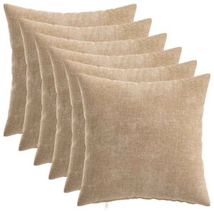 vidaXL Kissenbezug 6 stk. HEERLEN Taupe 40 x 40 cm Chenille-Stoff
