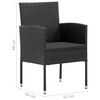 vidaXL 3-tlg. Garten-Essgruppe Poly Rattan Schwarz