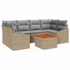 vidaXL Gartensofa-set 7 stk. Beige Poly-Rattan