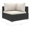 vidaXL 9-tlg. Garten-Lounge-Set mit Auflagen Poly Rattan Schwarz