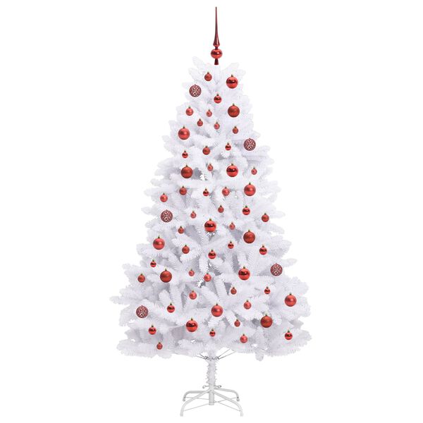 vidaXL K&uuml;nstlicher klappbarer Weihnachtsbaum Wei&szlig; 180 cm PVC und Stahl