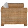 vidaXL 2-tlg. Sofagarnitur mit Kissen Natur Rattan