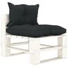 vidaXL 8-tlg. Garten-Lounge-Set Paletten mit Kissen in Anthrazit Holz