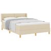 vidaXL Boxspringbett mit Kissen mit Kopfteil Creme 200 x 140 cm Stoff