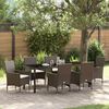 vidaXL Garten Essgruppe mit Kissen 7 pcs Braun Poly-Rattan