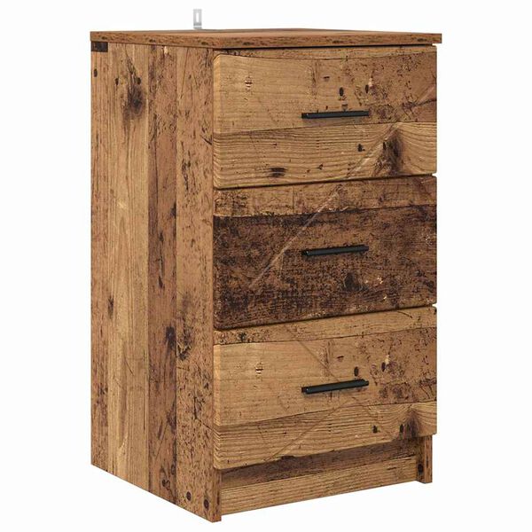 vidaXL Nachttisch mit Schubladen Altholz 38 x 38 x 66 cm Holzwerkstoff