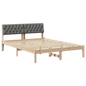 vidaXL Bettgestell Braun und Dunkelgrau 135 x 190 cm Massivholz Kiefer