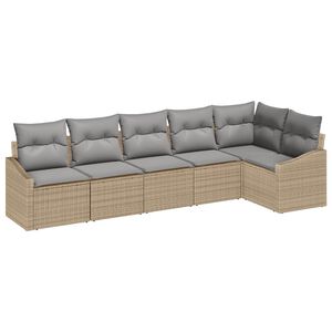 vidaXL Gartensofa-set 6 stk. Beige und Hellgrau Poly-Rattan